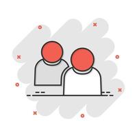 People communication icon in comic style. People vector cartoon illustration pictogram. Partnership business concept splash effect.