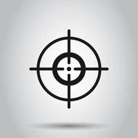 Shooting target vector icon in flat style. Aim sniper symbol illustration on isolated background. Target aim business concept.