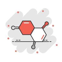 Science icon in comic style. Dna cell cartoon vector illustration on white isolated background. Molecule evolution splash effect business concept.