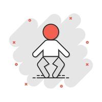 Vector cartoon baby icon in comic style. Child sign illustration pictogram. People business splash effect concept.