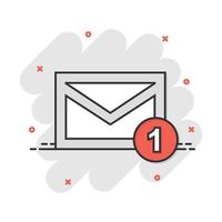 Vector cartoon email envelope message icon in comic style. Mail sign illustration pictogram. Envelope business splash effect concept.