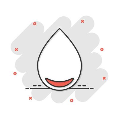 Water drop icon in comic style. Raindrop vector cartoon illustration pictogram. Droplet water blob business concept splash effect.