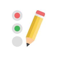 Checklist with pencil icon in flat style. Quiz feedback vector illustration on isolated background. Document clipboard sign business concept.