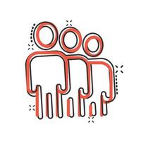 People communication icon in comic style. People cartoon vector illustration on white background. Partnership splash effect business concept.