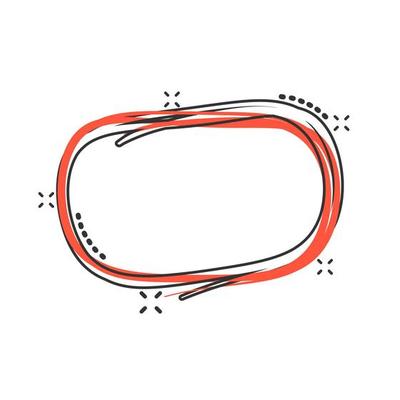 Hand drawn comic scribble circles line sketch. Vector circular scribble doodle round element splash effect concept. Pencil sketch illustration on white background.