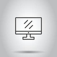 Computer monitor icon. Vector illustration on isolated background. Business concept tv monitor pictogram.