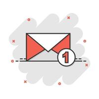 Mail envelope icon in comic style. Email message vector cartoon illustration pictogram. Mailbox e-mail business concept splash effect.