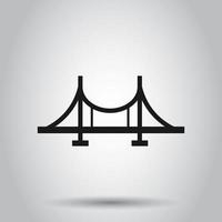 Bridge sign icon in flat style. Drawbridge vector illustration on isolated background. Road business concept.