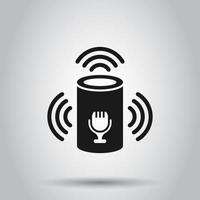 Voice assistant icon in flat style. Smart home assist vector illustration on isolated background. Command center business concept.