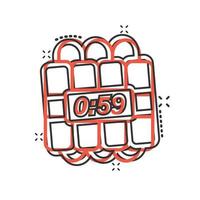 Bomb icon in comic style. Dynamite cartoon vector illustration on white isolated background. C4 tnt splash effect business concept.