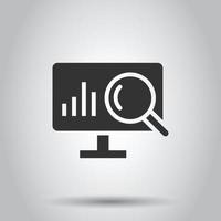 Website analytics icon in flat style. SEO data vector illustration on white isolated background. Computer diagram business concept.