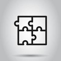 Puzzle compatible icon in flat style. Jigsaw agreement vector illustration on isolated background. Cooperation solution business concept.