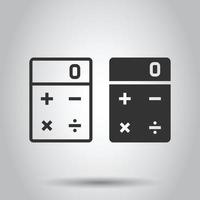 Calculator icon in flat style. Calculate vector illustration on white isolated background. Calculation business concept.