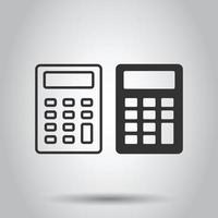 Calculator icon in flat style. Calculate vector illustration on white isolated background. Calculation business concept.