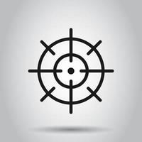 Shooting target vector icon in flat style. Aim sniper symbol illustration on isolated background. Target aim business concept.