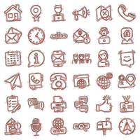 Contact us icon set in comic style. Mobile communication cartoon vector illustration on white isolated background. Phone call splash effect business concept.