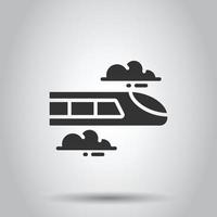 icono de metro en estilo plano. tren metro ilustración vectorial sobre fondo blanco aislado. concepto de negocio de carga ferroviaria. vector