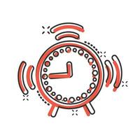 icono de reloj en estilo cómico. ver ilustración de vector de dibujos animados sobre fondo blanco aislado. concepto de negocio de efecto de salpicadura de temporizador.