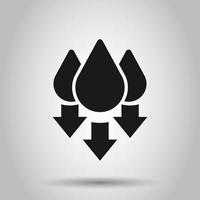 Humidity icon in flat style. Climate vector illustration on isolated background. Temperature forecast business concept.