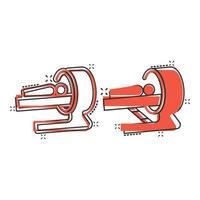 icono de radiología en estilo cómico. ilustración vectorial de dibujos animados de tomografía sobre fondo blanco aislado. concepto de negocio de efecto de salpicadura de escáner mri. vector