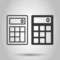 icono de calculadora en estilo plano. calcular ilustración vectorial sobre fondo blanco aislado. concepto de negocio de cálculo. vector