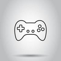 Joystick sign icon in flat style. Gamepad vector illustration on isolated background. Gaming console controller business concept.