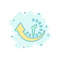 Downtime icon in comic style. Uptime vector cartoon illustration on white isolated background. Clock business concept splash effect.