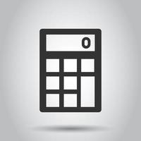 Calculator icon in flat style. Calculate vector illustration on white isolated background. Calculation business concept.