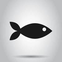 Fish sign icon in flat style. Goldfish vector illustration on isolated background. Seafood business concept.