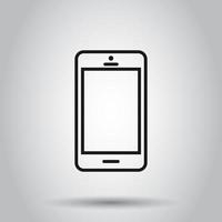 Phone device sign icon in flat style. Smartphone vector illustration on isolated background. Telephone business concept.