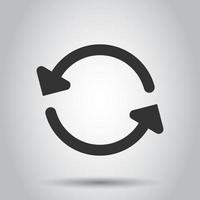 Arrow rotation icon in transparent style. Sync action vector illustration on isolated background. Refresh button business concept.