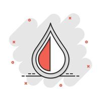 icono de gota de agua en estilo cómico. pictograma de ilustración de dibujos animados de vector de gota de lluvia. efecto de salpicadura de concepto de negocio de gota de agua de gota.