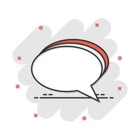 Vector cartoon blank empty speech bubble icon in comic style. Dialogue box illustration pictogram. Speech message splash effect concept.