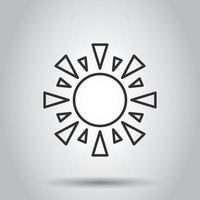 Sun icon in flat style. Sunlight sign vector illustration on white isolated background. Daylight business concept.