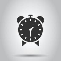 Clock icon in flat style. Watch vector illustration on white isolated background. Timer business concept.