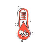 Humidity icon in comic style. Climate vector cartoon illustration on white isolated background. Temperature forecast business concept splash effect.