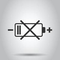 Battery charge icon in flat style. Power level vector illustration on white isolated background. Lithium accumulator business concept.