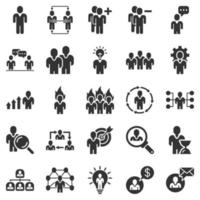 People leadership icon set in flat style. Person collection vector illustration on white isolated background. User teamwork business concept.