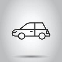 Car icon in flat style. Automobile vehicle vector illustration on white isolated background. Sedan business concept.