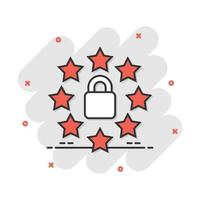 General data protection regulation padlock vector icon in comic style. GDPR illustration background. GDPR concept splash effect.