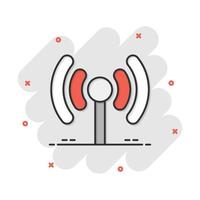 icono de internet wifi en estilo cómico. pictograma de ilustración de dibujos animados de vector de tecnología inalámbrica wi-fi. efecto de salpicadura del concepto de negocio wifi de red.