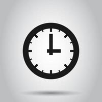 Real time icon in flat style. Clock vector illustration on isolated background. Watch business concept.