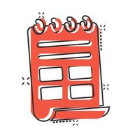 Document note icon in comic style. Paper sheet cartoon vector illustration on white background. Notepad document splash effect business concept.
