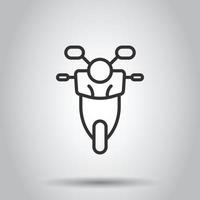 icono de moto en estilo plano. Ilustración de vector de scooter sobre fondo blanco aislado. concepto de negocio de vehículos ciclomotores.