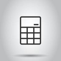 Calculator icon in flat style. Calculate vector illustration on white isolated background. Calculation business concept.