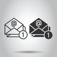 Email message icon in flat style. Mail document vector illustration on white isolated background. Message correspondence business concept.