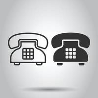 Mobile phone icon in flat style. Telephone talk vector illustration on white isolated background. Hotline contact business concept.