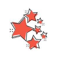 Star icon in comic style. Shape cartoon vector illustration on white isolated background. Geometric emblem splash effect business concept.