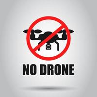 No drone zone sign icon in transparent style. Ban vector illustration on isolated background. Forbidden flight business concept.