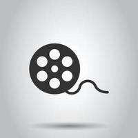 Film icon in flat style. Movie vector illustration on white isolated background. Video business concept.